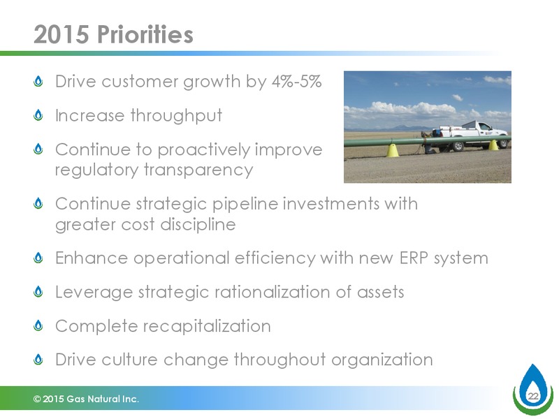 JULY 2015 INVESTOR PRESENTATION – Gas Natural Inc. – slide 21