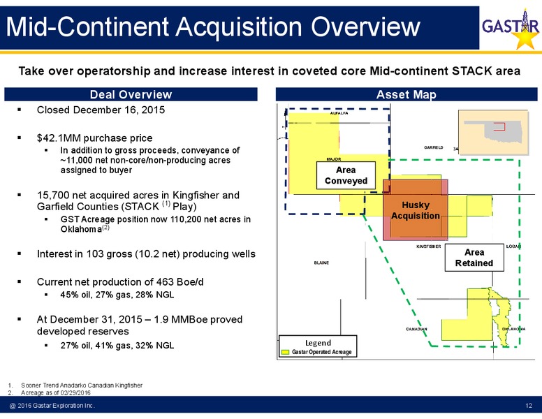 March 2016 Investor Presentation – Gastar Exploration, Ltd. – slide 9
