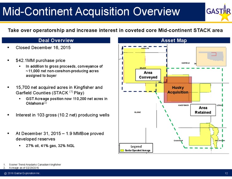 Q1 2016 Earnings Conference Call – Gastar Exploration, Ltd. – slide 8