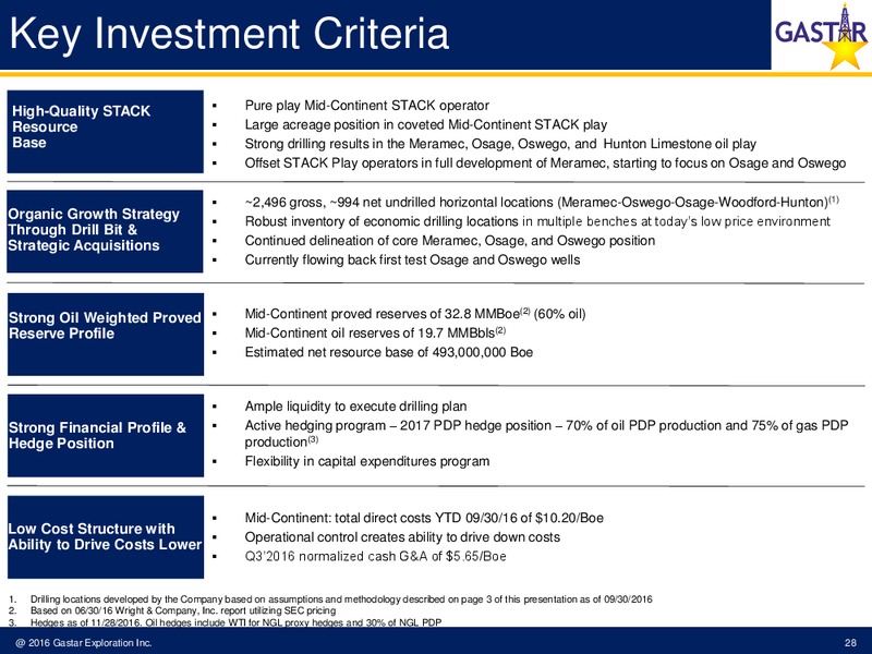 Capital One Securities 2016 Energy Conference – Gastar Exploration, Ltd. – slide 26
