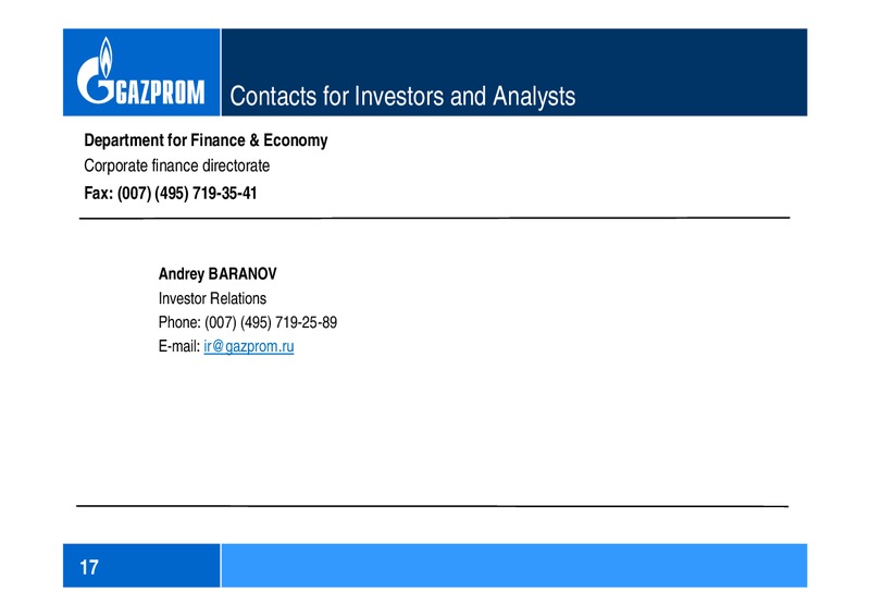 2013 IFRS CONSOLIDATED FINANCIAL RESULTS – Gazprom Neft – slide 17