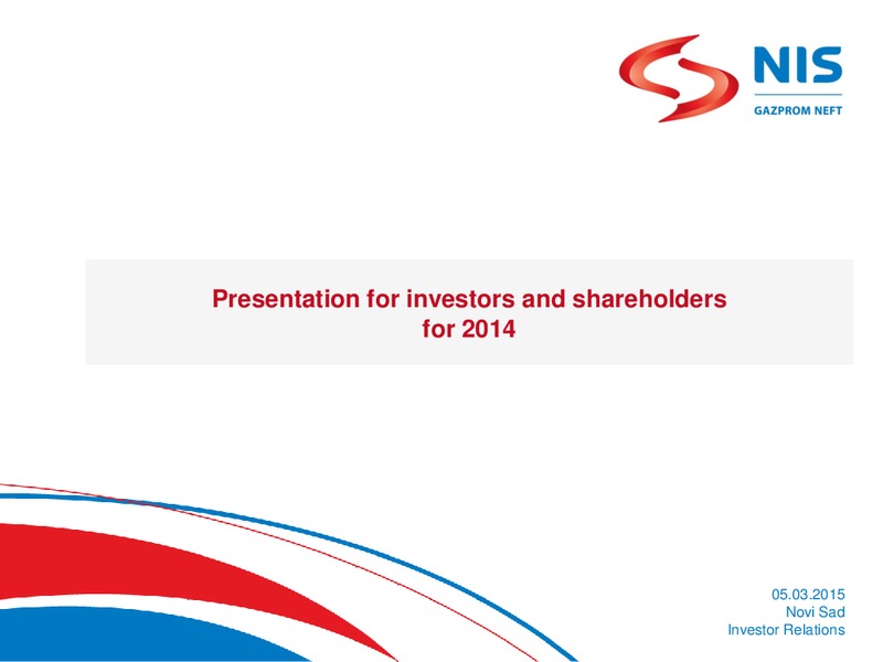 MAY 2015 INVESTOR PRESENTATION – Gazprom Neft – slide 1