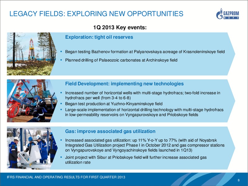 IFRS FINANCIAL AND OPERATING RESULTS FOR Q1 2013 – Gazprom Neft – slide 7