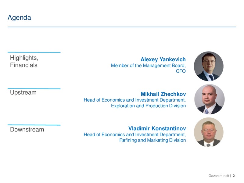 Q1 2015 IFRS FINANCIAL AND OPERATING RESULTS – Gazprom Neft – slide 2