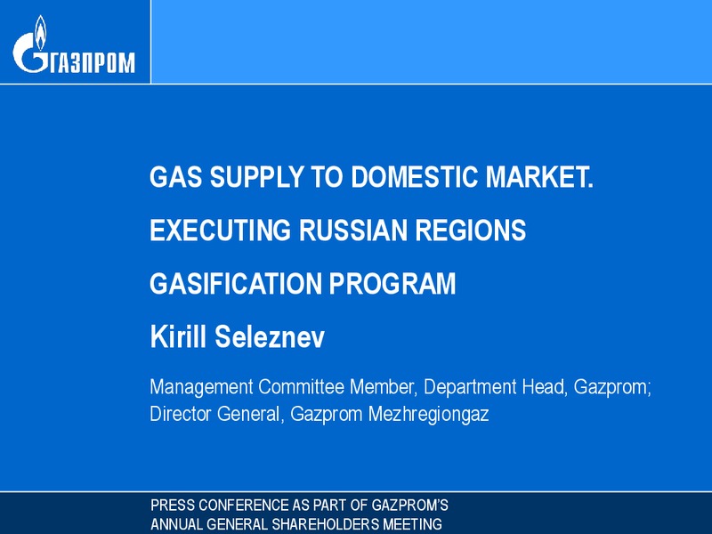 JUNE 2015 ANNUAL GENERAL SHAREHOLDERS MEETING – Gazprom Neft – slide 1