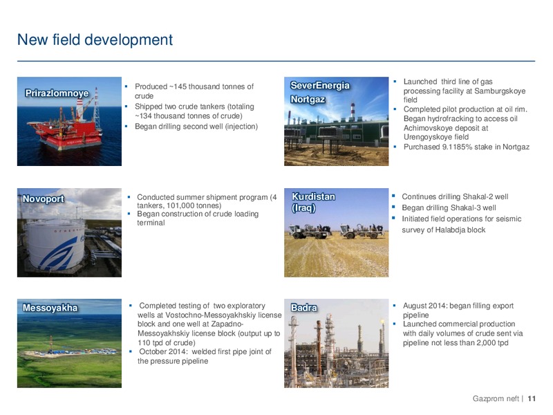 Q3 2014 – Gazprom Neft – slide 11