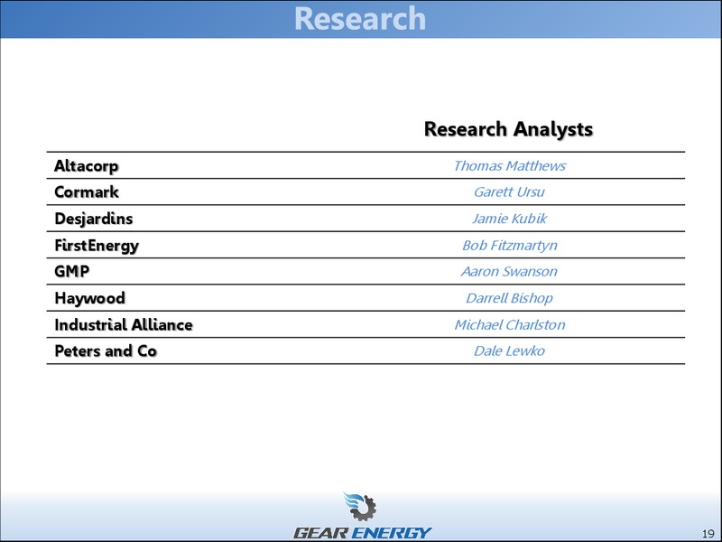 February 2016 Corporate Presentation – Gear Energy Ltd – slide 19