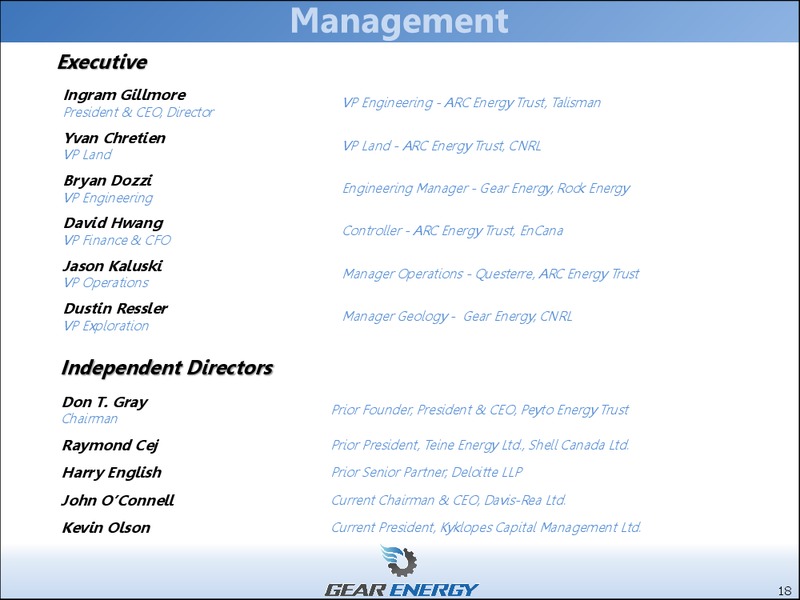 June 2017 Corporate Presentation – Gear Energy Ltd – slide 18