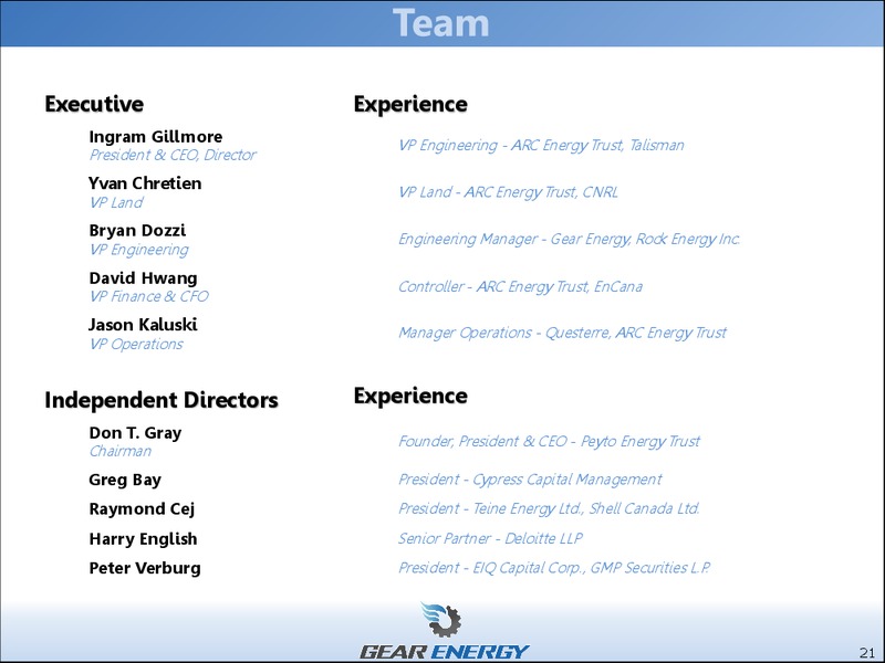 September 2015 Investor Presentation – Gear Energy Ltd – slide 19