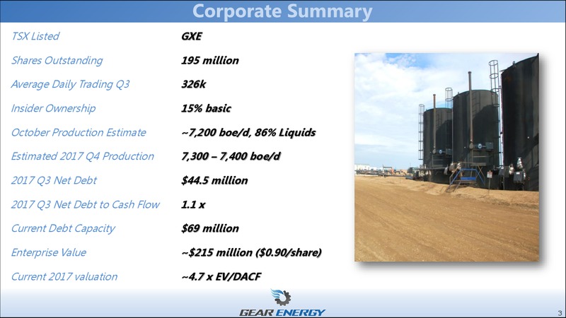 November 2017 Corporate Presentation – Gear Energy Ltd – slide 3