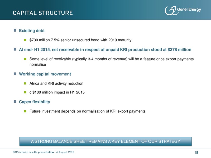 H1 2015 Earnings Call – Genel Energy – slide 17