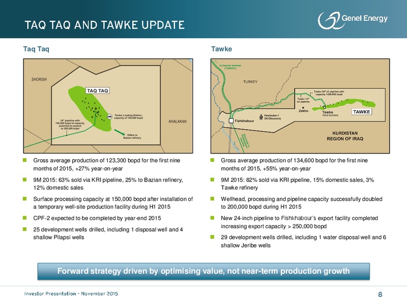 November 2015 Investor Presentation – Genel Energy – slide 7