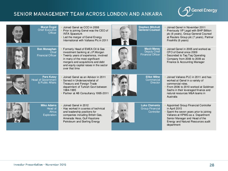 November 2015 Investor Presentation – Genel Energy – slide 27