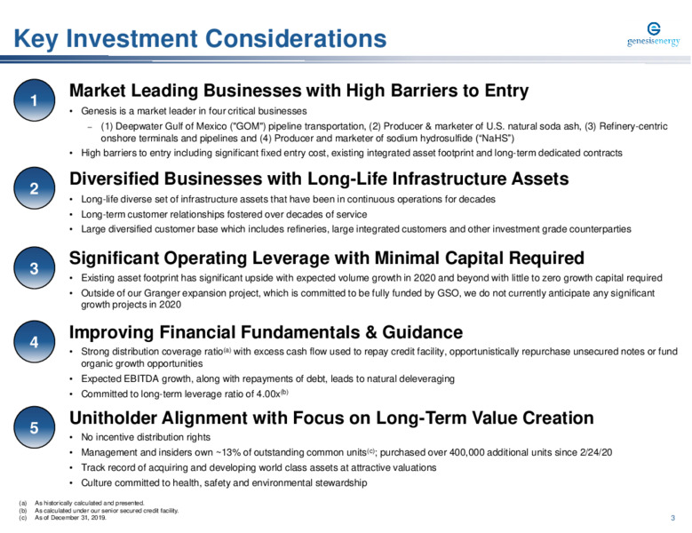 UBS Winter Infrastructure & Energy Virtual Conference – Genesis Energy Lp – slide 3