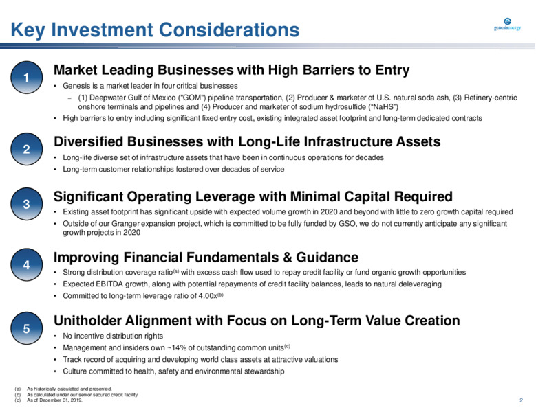 Barclays Midstream and Infrastructure Corporate Access Days – Genesis Energy Lp – slide 2