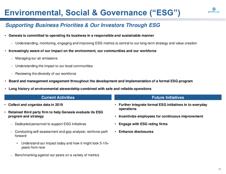 Barclays Midstream and Infrastructure Corporate Access Days – Genesis Energy Lp – slide 31