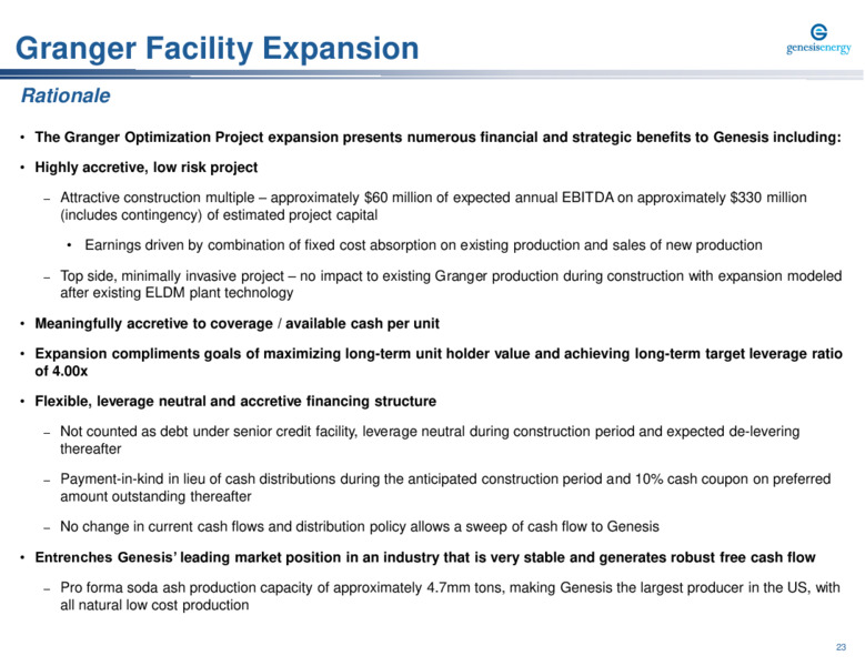 2020 STRH Power Utilities and Midstream Summit – Genesis Energy Lp – slide 23