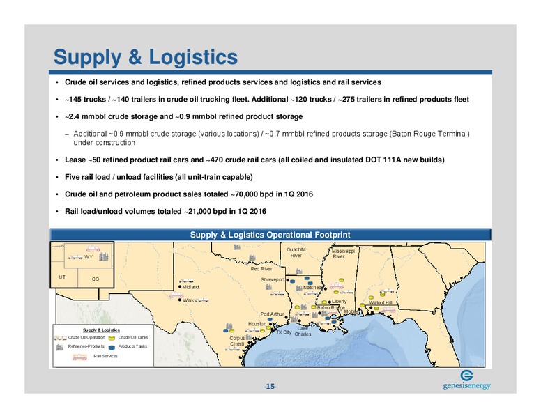 June 2016 Investor Presentation – Genesis Energy Lp – slide 14