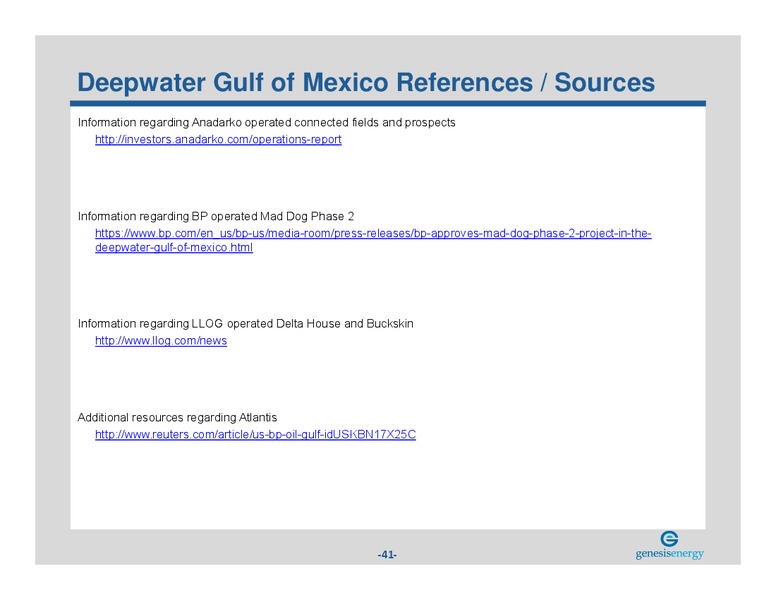 August 2018 Investor Presentation – Genesis Energy Lp – slide 40
