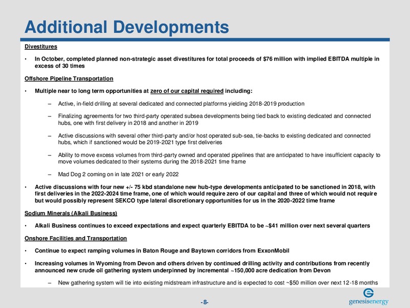Wells Fargo Pipeline MLP and Utility Symposium – Genesis Energy Lp – slide 7