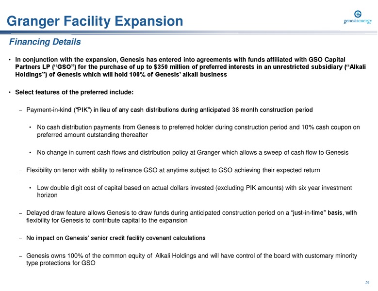Wells Fargo Midstream and Utility Symposium – Genesis Energy Lp – slide 21