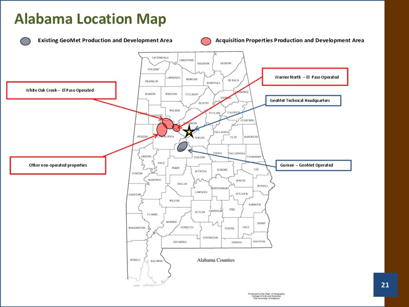MARCH 2012 CORPORATE PRESENTATION – Geomet, Inc. – slide 20