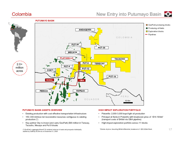 February 2021 Investor Presentation – Geopark Limited – slide 17