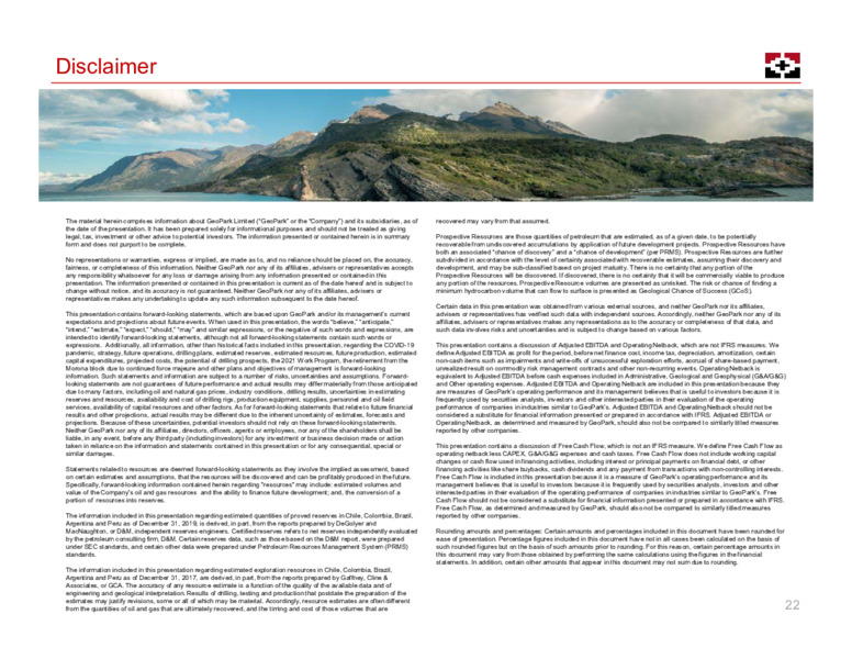 February 2021 Investor Presentation – Geopark Limited – slide 22