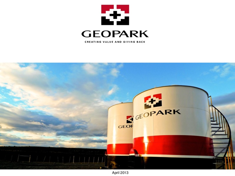 LONDON ROADSHOW – Geopark Limited – slide 1