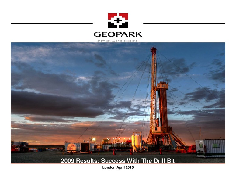 LONDON ROADSHOW – Geopark Limited – slide 1