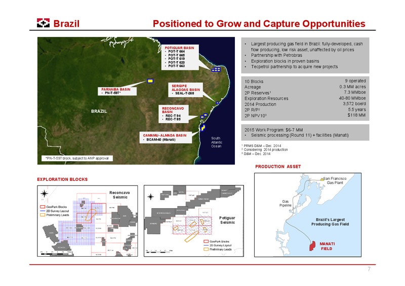 MAY 2015 CORPORATE PRESENTATION – Geopark Limited – slide 6