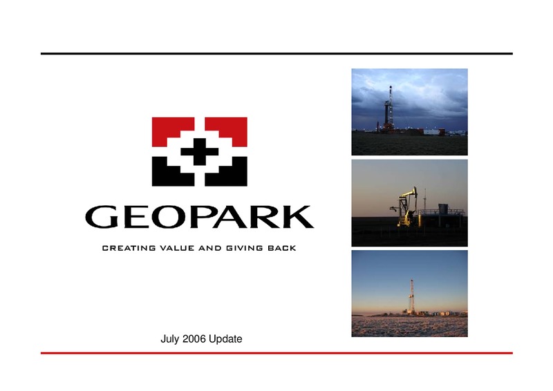 LONDON ROADSHOW – Geopark Limited – slide 1