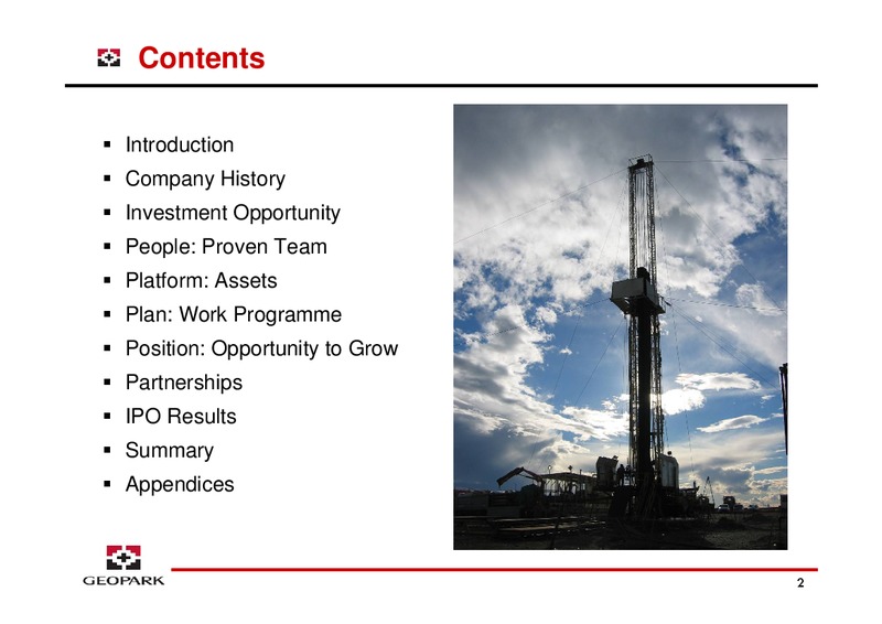 LONDON ROADSHOW – Geopark Limited – slide 2