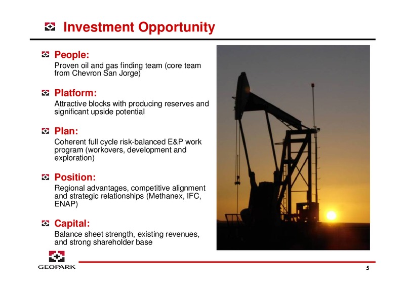 LONDON ROADSHOW – Geopark Limited – slide 5