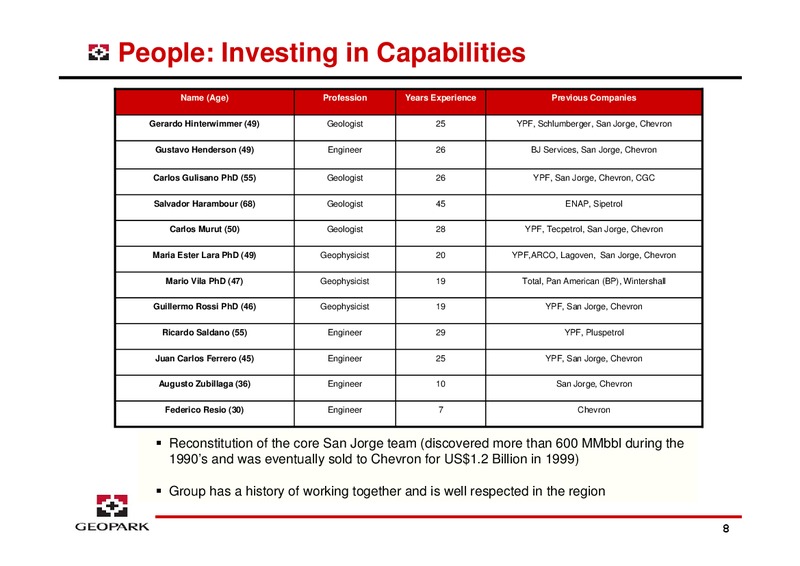 LONDON ROADSHOW – Geopark Limited – slide 8