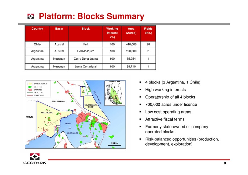LONDON ROADSHOW – Geopark Limited – slide 9