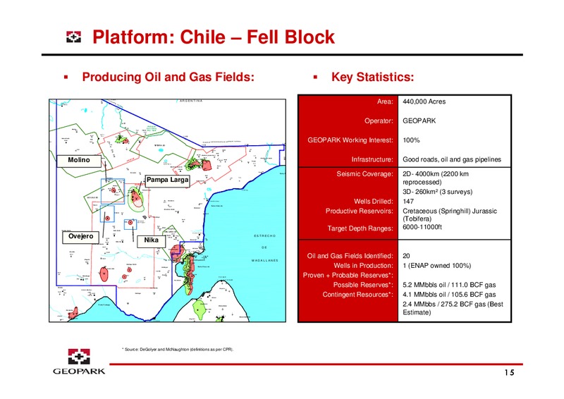 LONDON ROADSHOW – Geopark Limited – slide 15