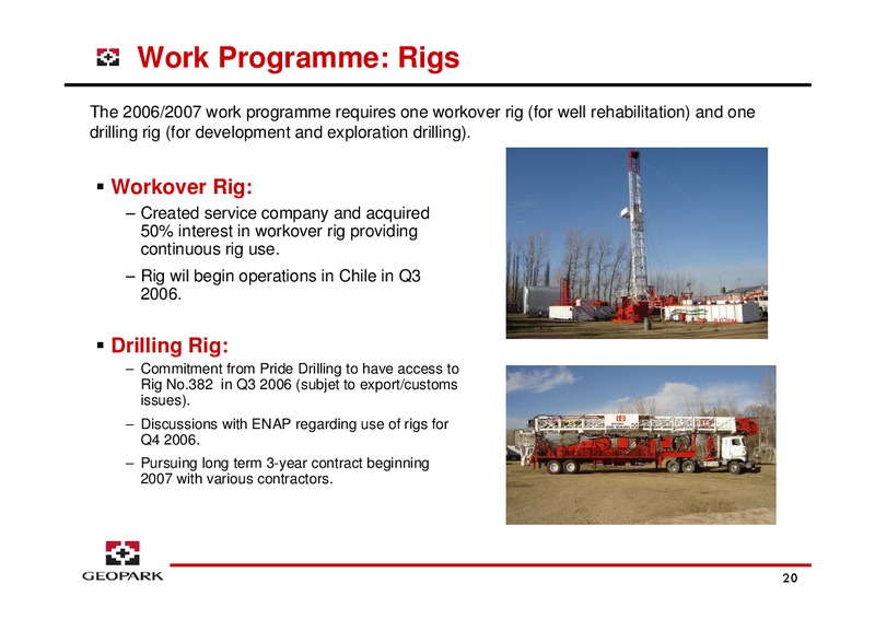 LONDON ROADSHOW – Geopark Limited – slide 20