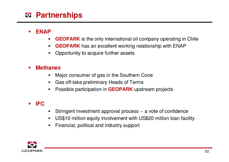 LONDON ROADSHOW – Geopark Limited – slide 22