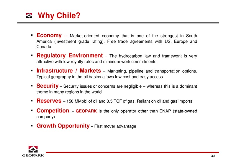 LONDON ROADSHOW – Geopark Limited – slide 33