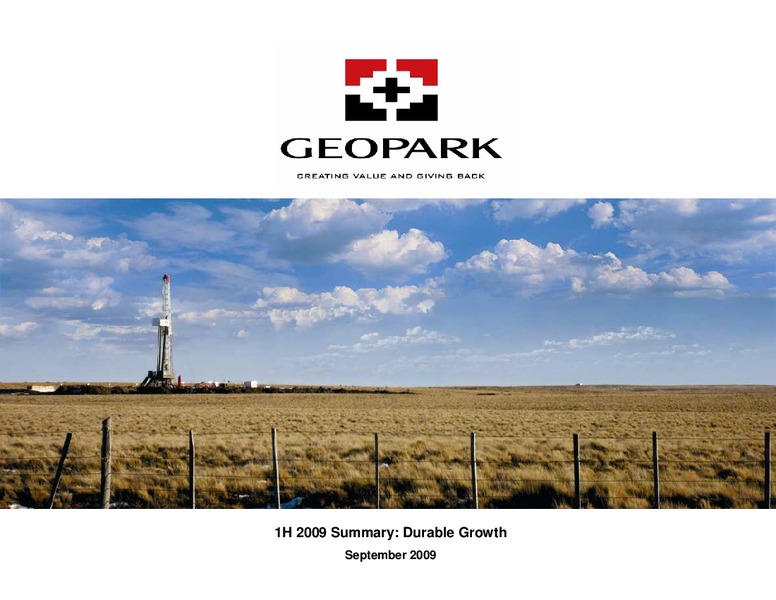 LONDON ROADSHOW – Geopark Limited – slide 1