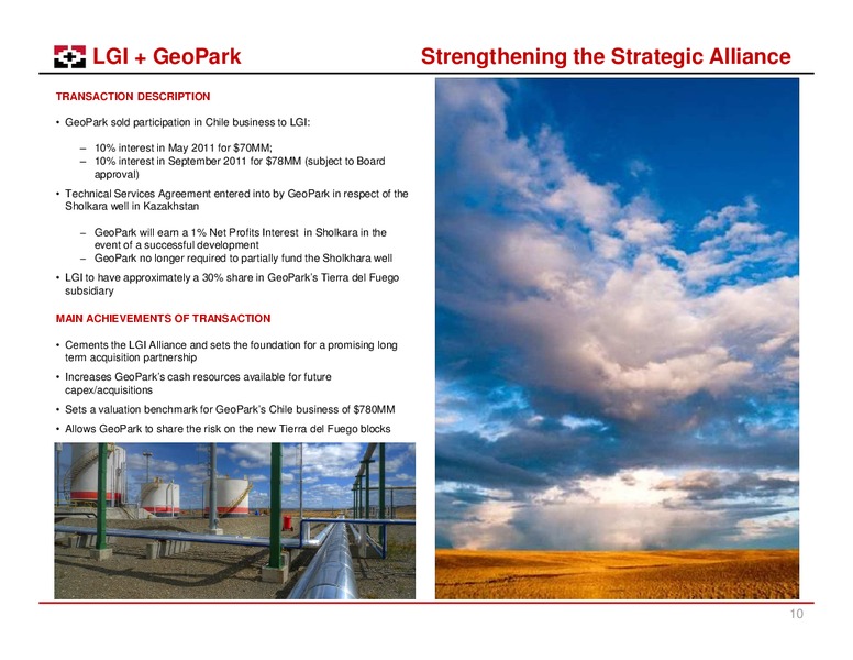 SEPTEMBER 2011 INVESTOR PRESENTATION – Geopark Limited – slide 10