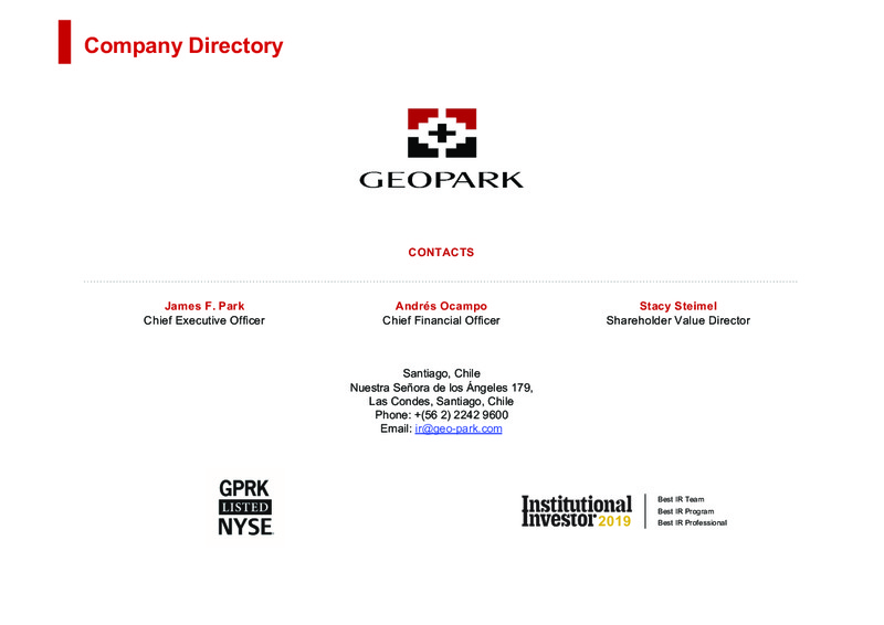 September 2019 Corporate Presentation – Geopark Limited – slide 22