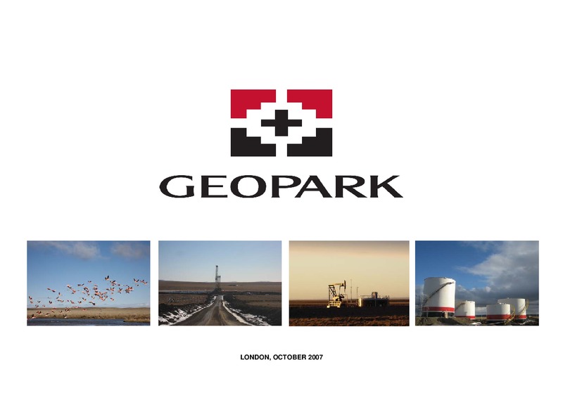 LONDON ROADSHOW – Geopark Limited – slide 1