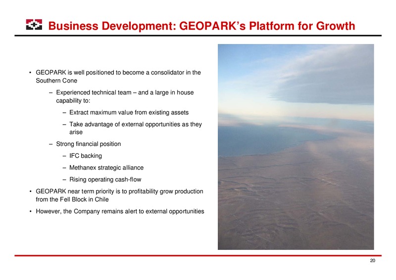 LONDON ROADSHOW – Geopark Limited – slide 20