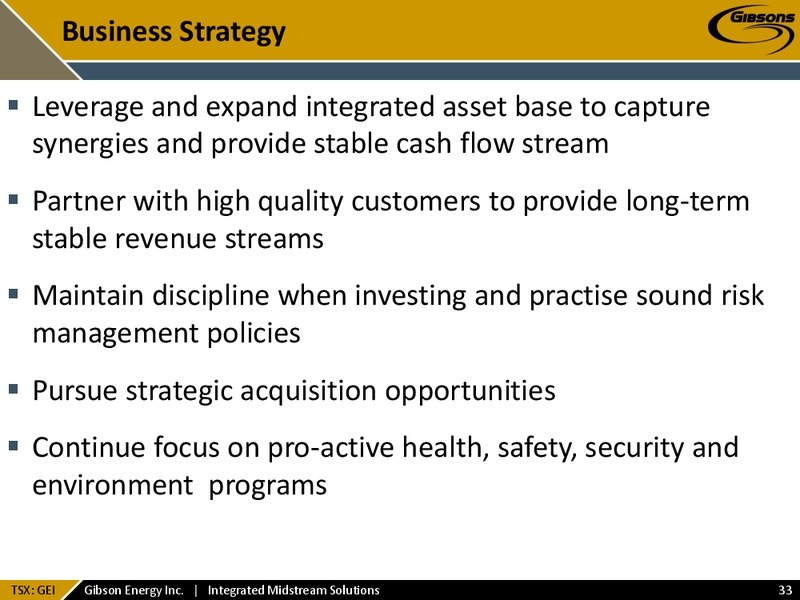 August 2015 Investor Presentation – Gibson Energy Inc. – slide 32