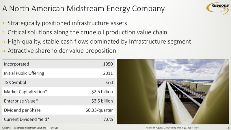 September 2017 Investor Presentation – Gibson Energy Inc. – slide 2