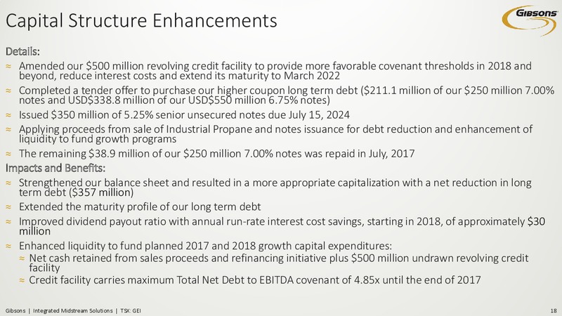 September 2017 Investor Presentation – Gibson Energy Inc. – slide 17