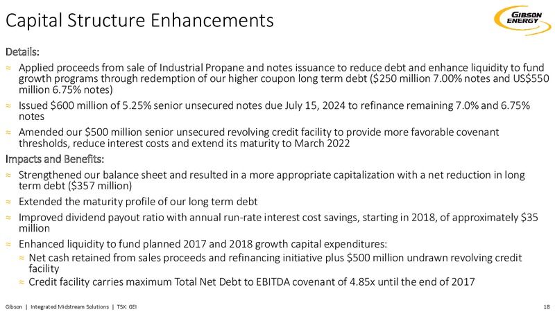 December 2017 Investor Presentation – Gibson Energy Inc. – slide 17