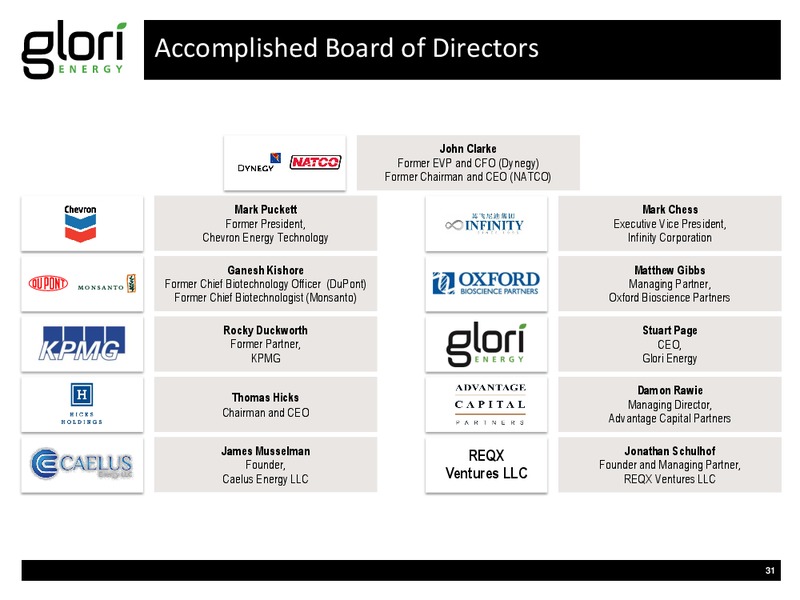 GLOBAL HUNTER 100 CONFERENCE – Glori Energy Inc. – slide 31